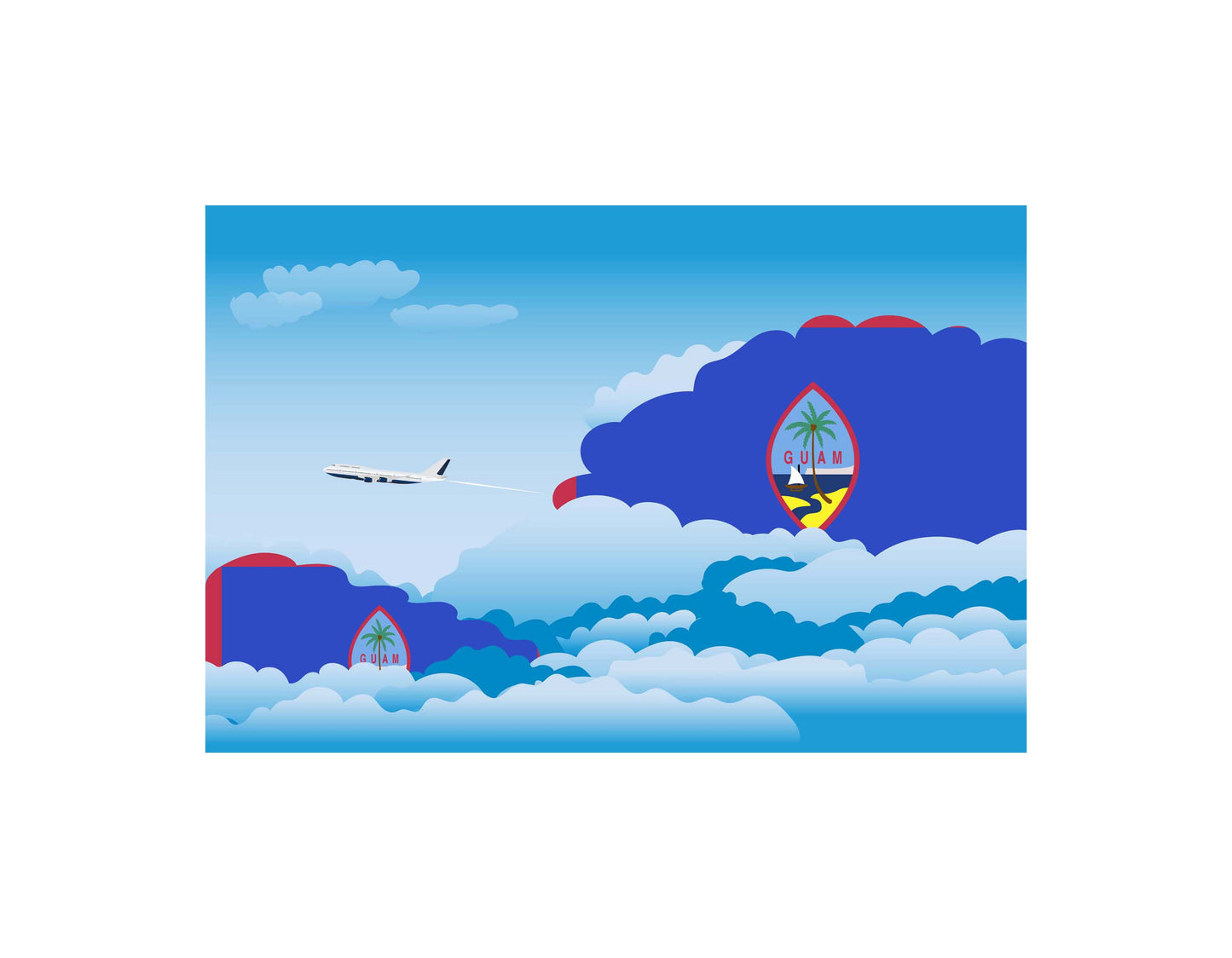 Guam Day Clouds Blankets & Throws | Soft Premium Blankets | City Posters Plus