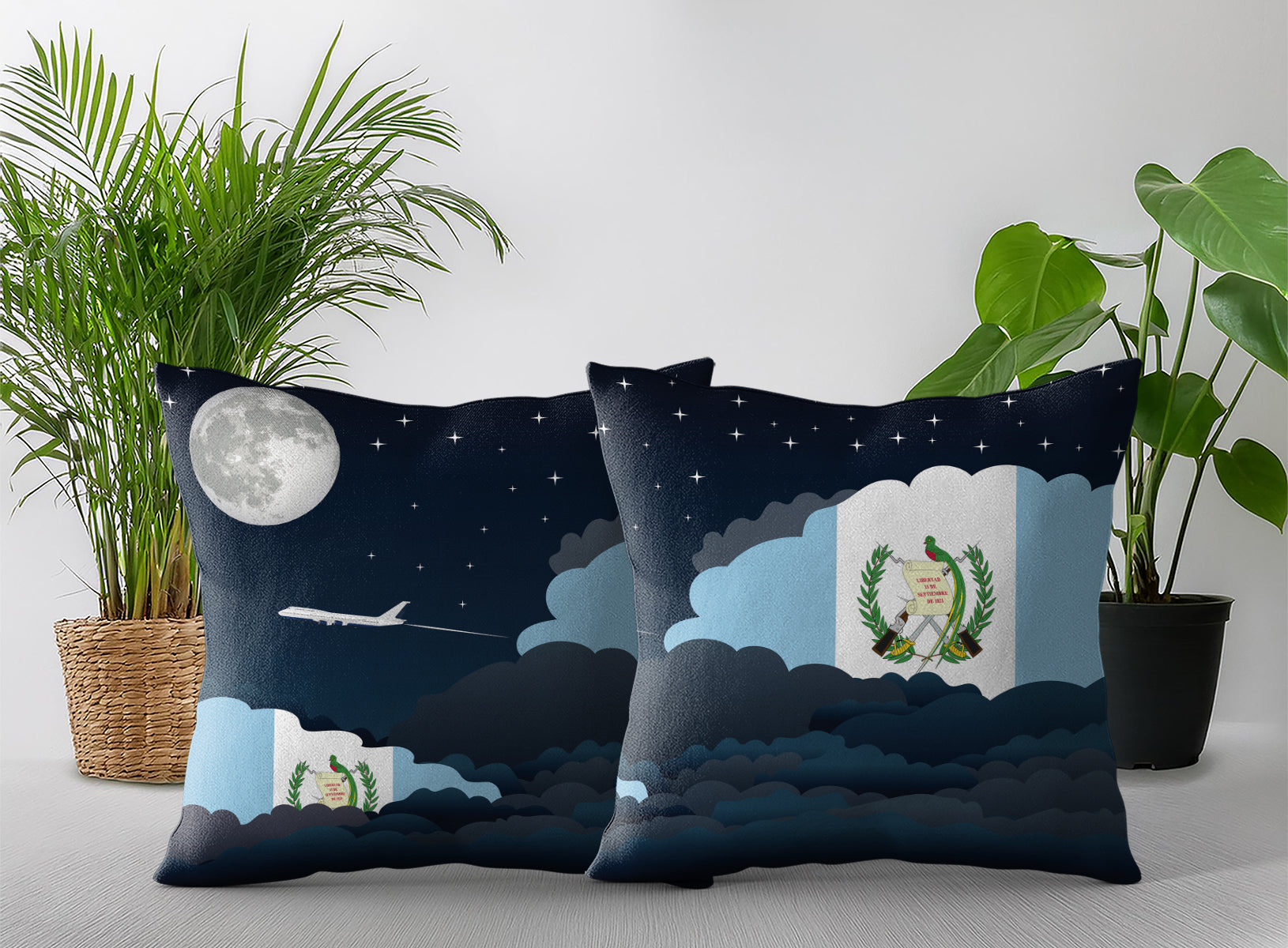 Guatemala Night Clouds Pillow Case and Pillow Throw