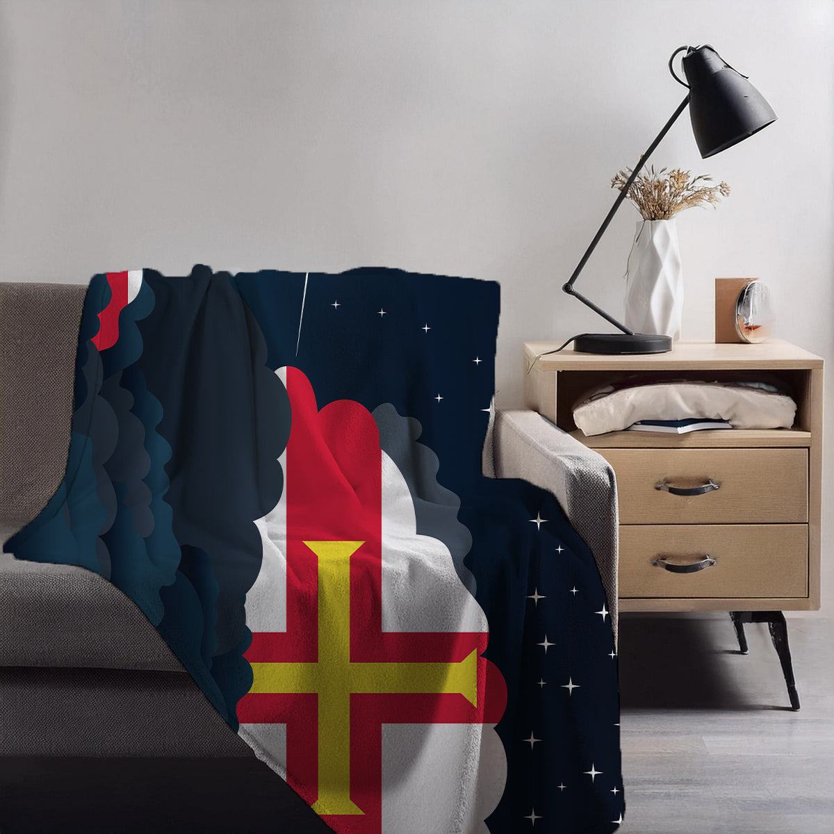 Guernsey Night Clouds Blankets & Throws | Premium Soft Blankets | City Posters Plus