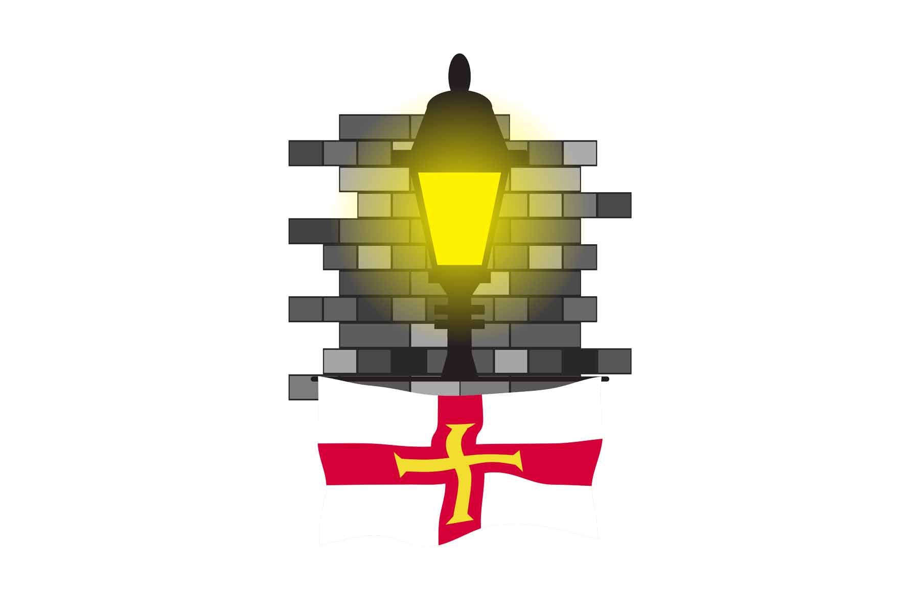 Guernsey Street Lamp Bricks Fridge Magnet