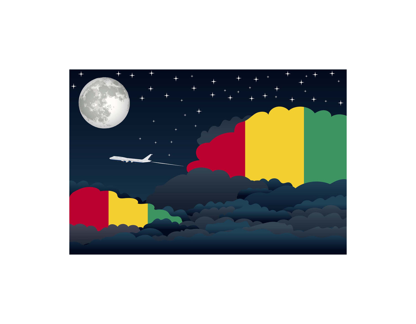 Guinea Bissau Night Clouds Blankets & Throws | Premium Soft Blankets | City Posters Plus