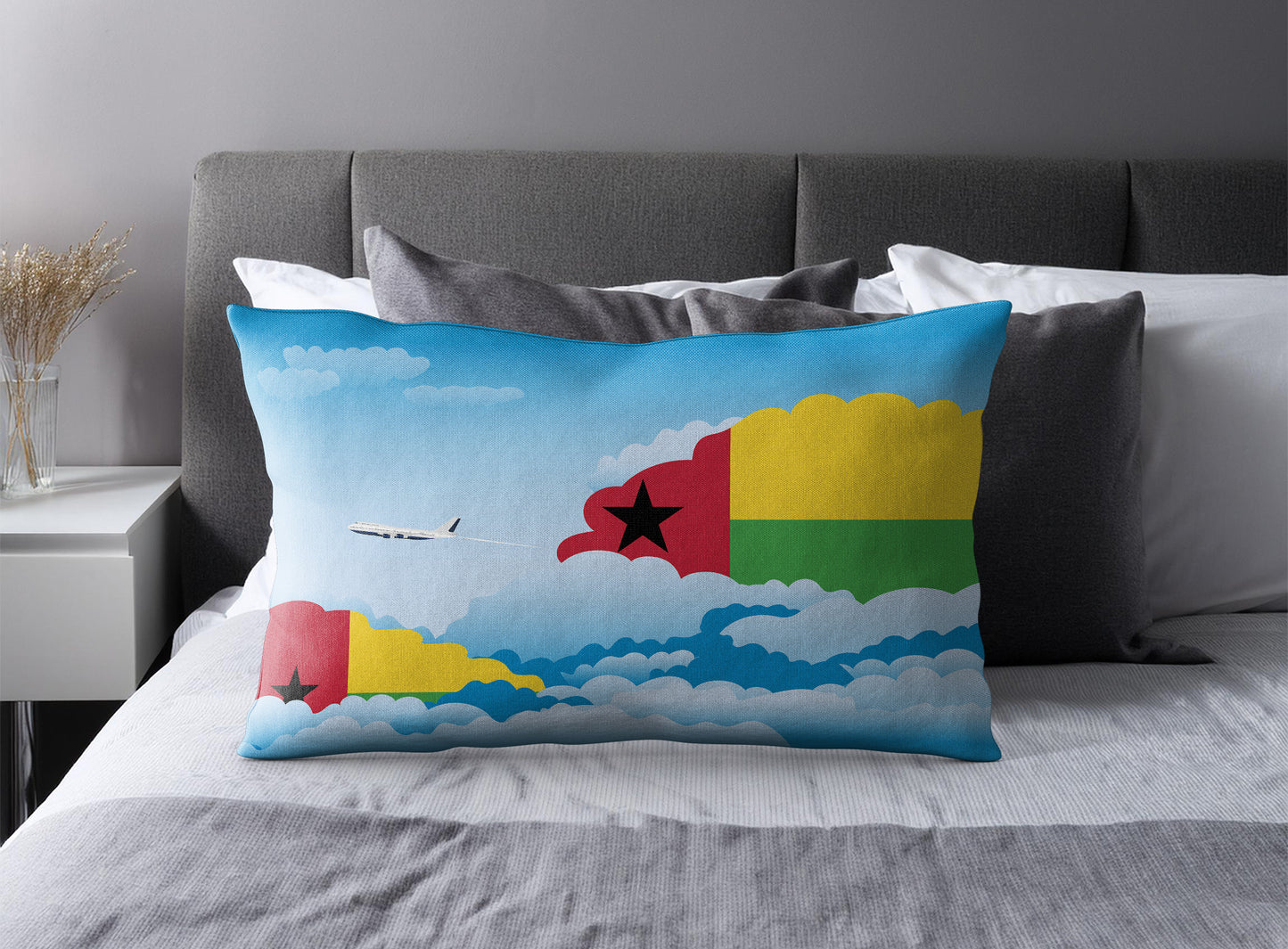 Guinea Bissau Day Clouds Pillow Case and Pillow Throw