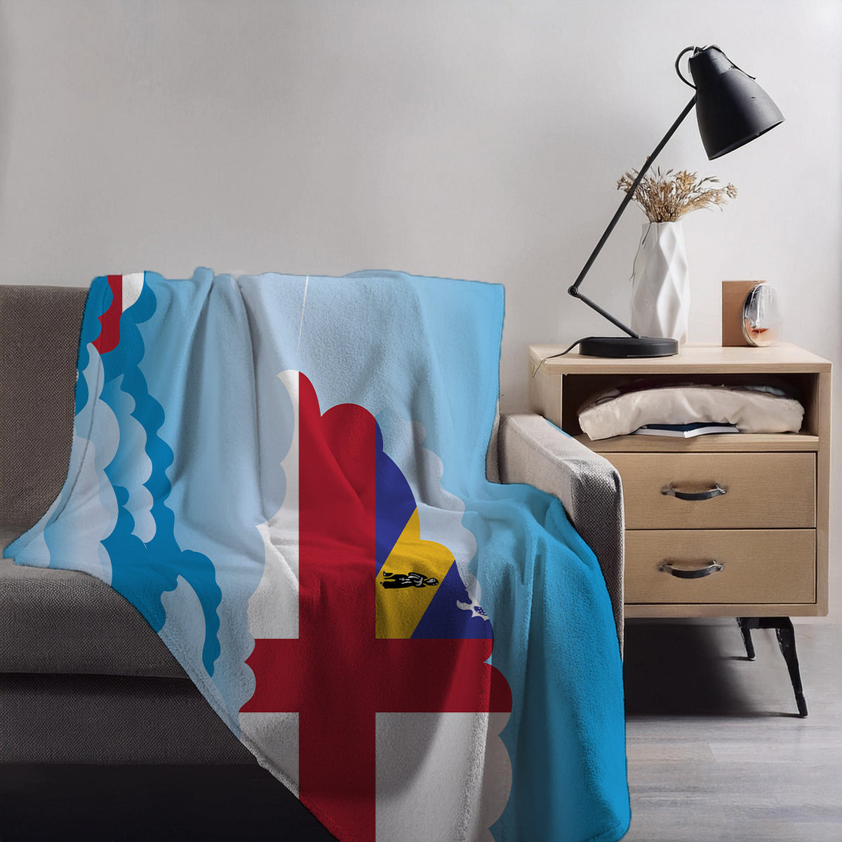Herm Day Clouds Blankets & Throws | Soft Premium Blankets | City Posters Plus