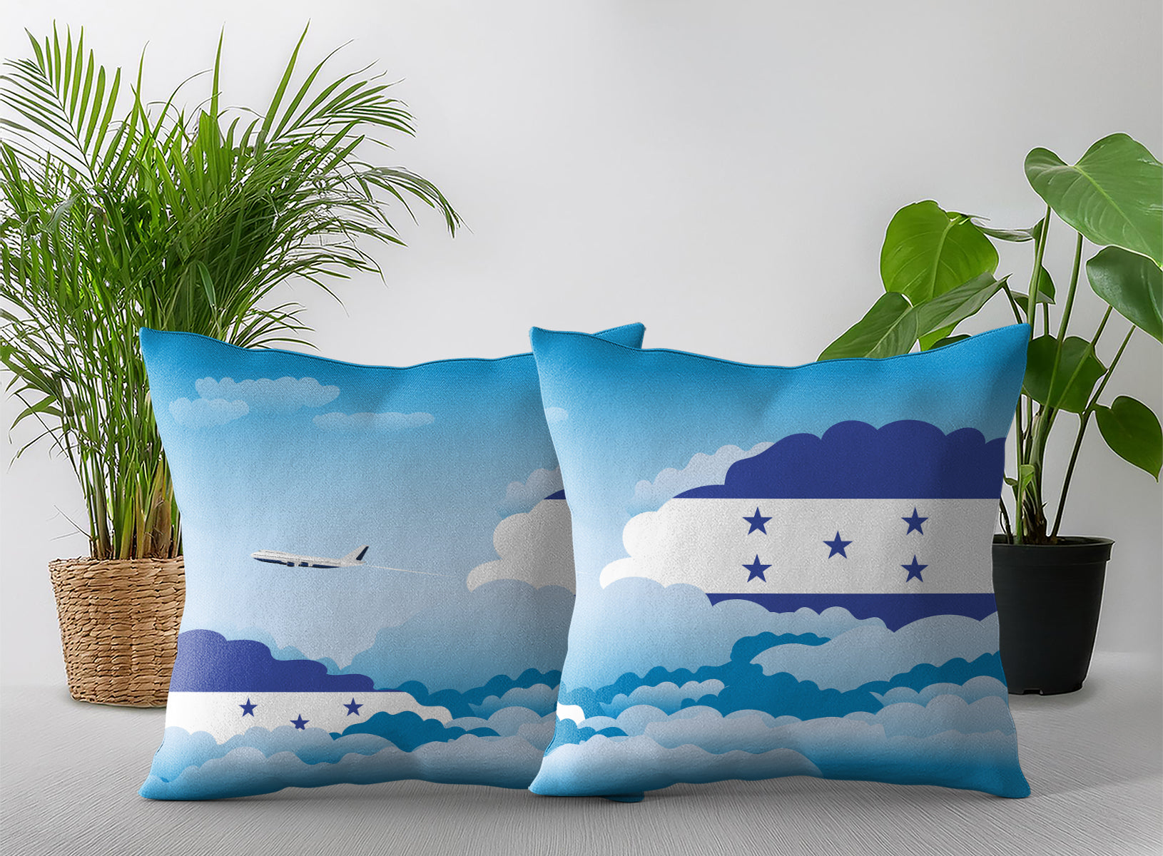 Honduras World Airplane Day Clouds Square & Rectangle Pillow Cases | Aviation Decorative Pillow Covers