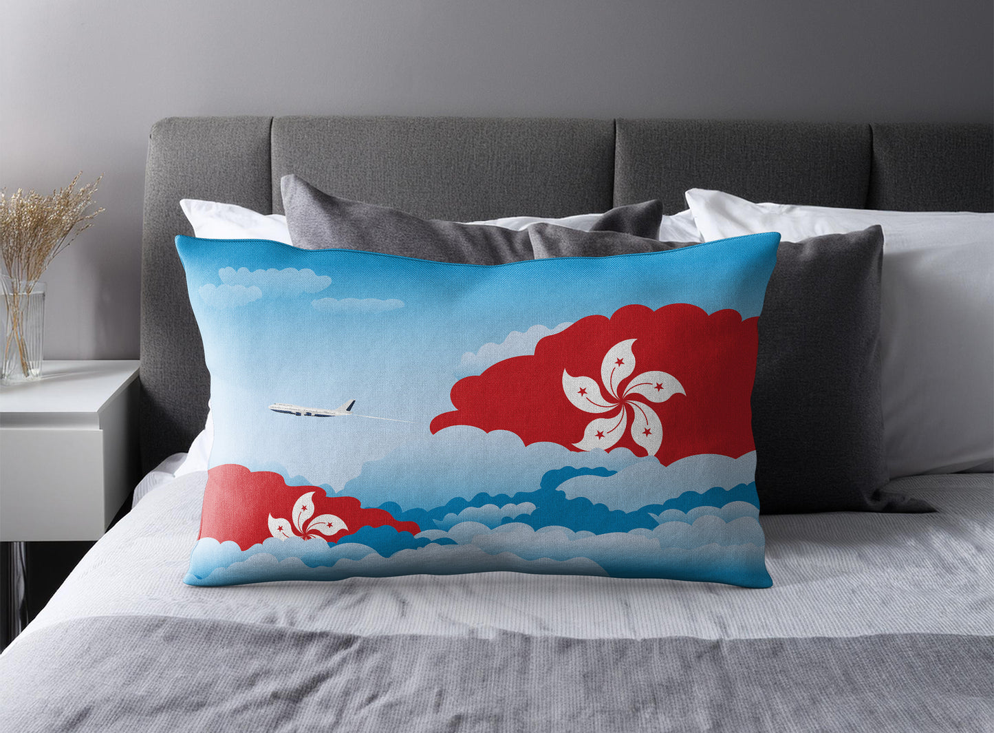 Hong Kong Day Clouds Pillow Case and Pillow Throw