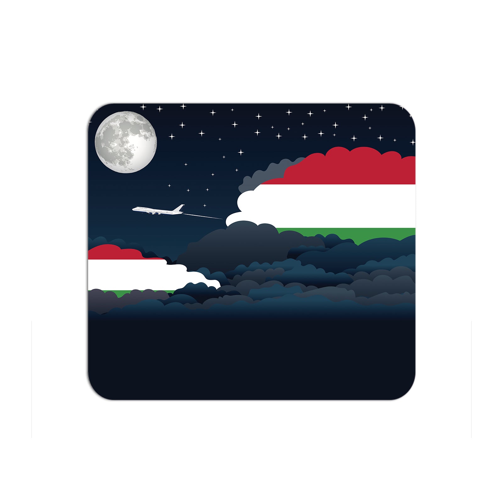 Hungary Airplane Airport Flight Night Clouds Mousepad 