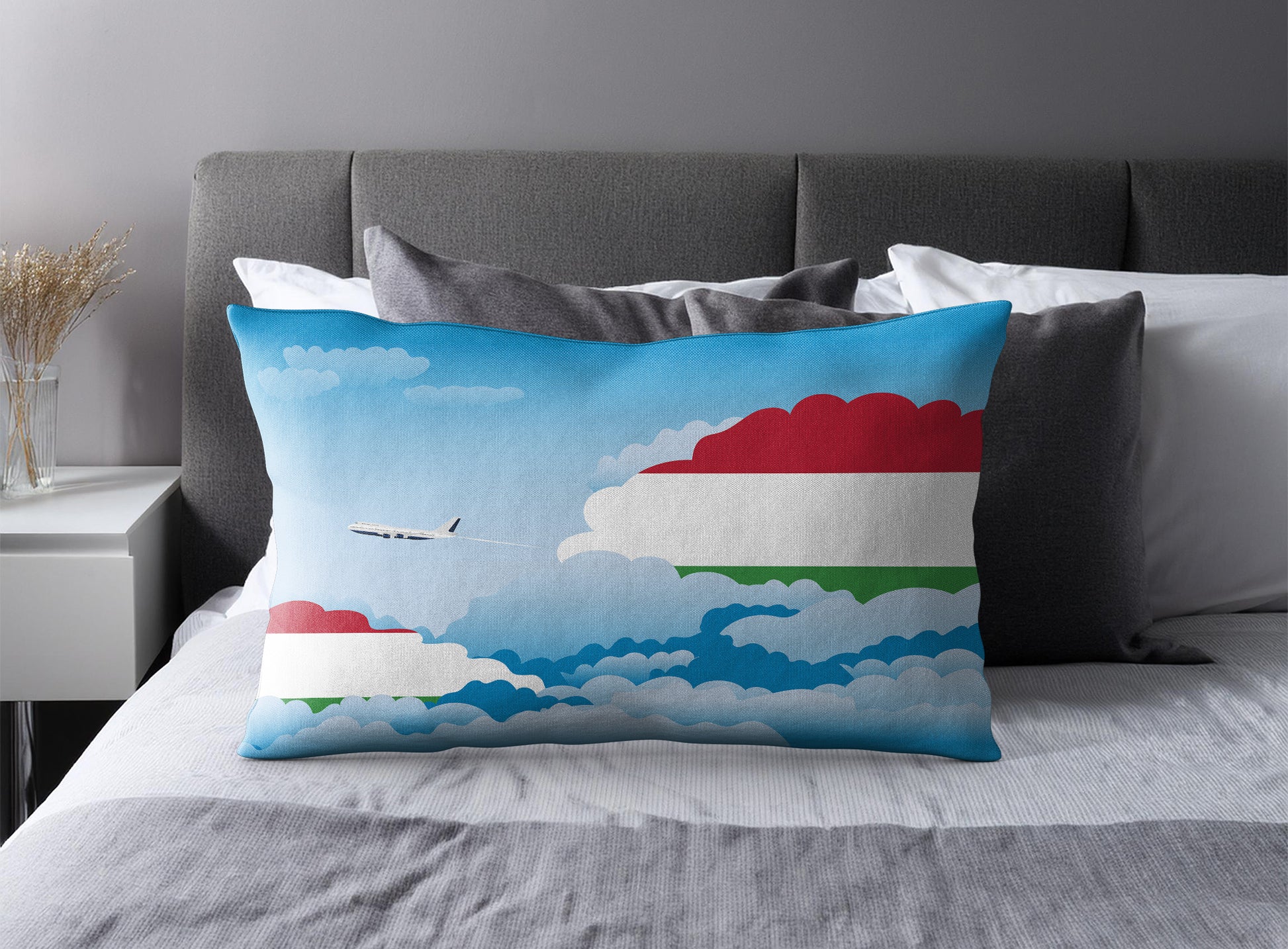 Hungary World Airplane Day Clouds Square & Rectangle Pillow Cases | Aviation Decorative Pillow Covers