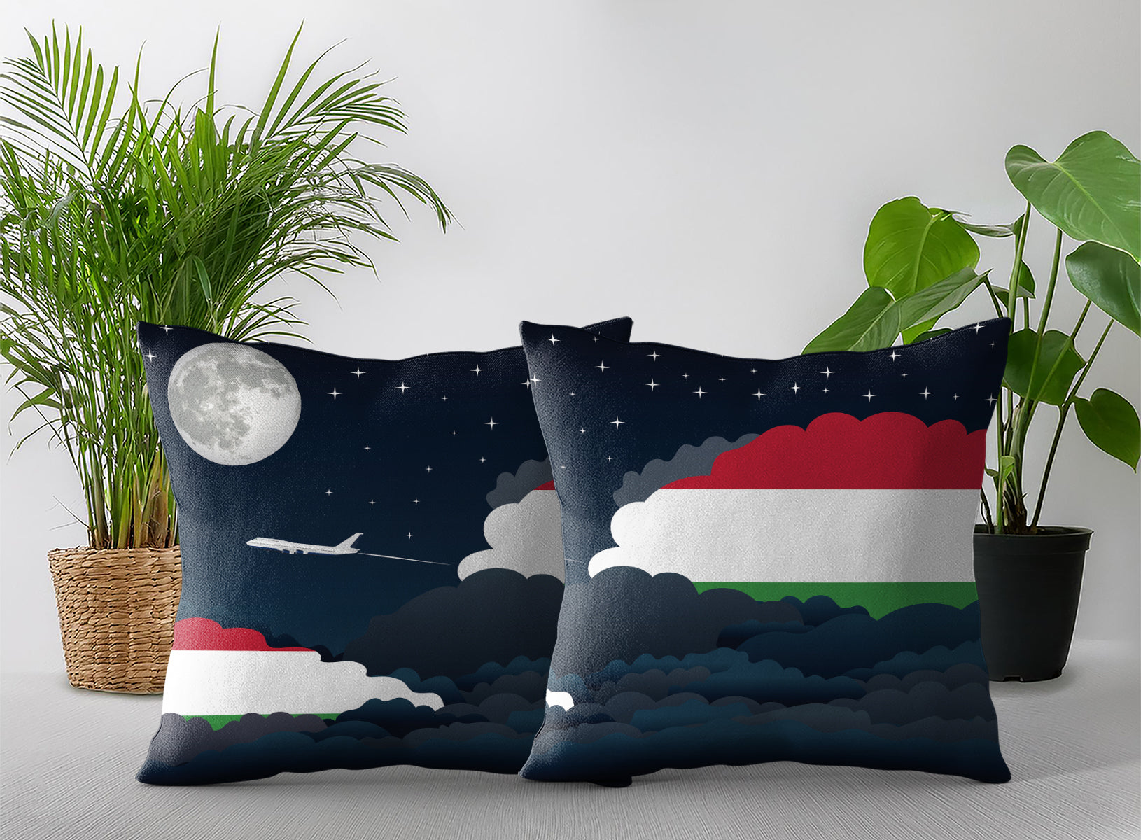 Hungary Night Clouds Pillow Case and Pillow Throw
