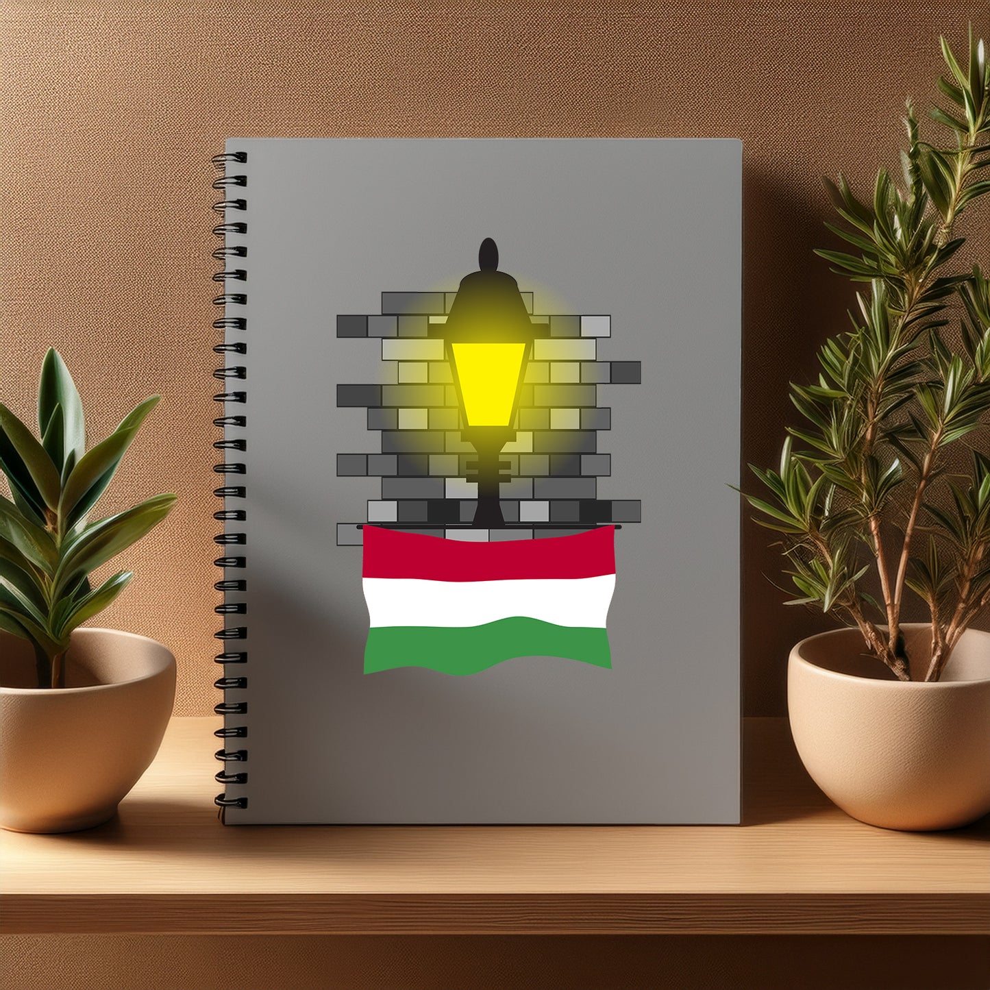 Hungary  Street Lamp Bricks Notebook