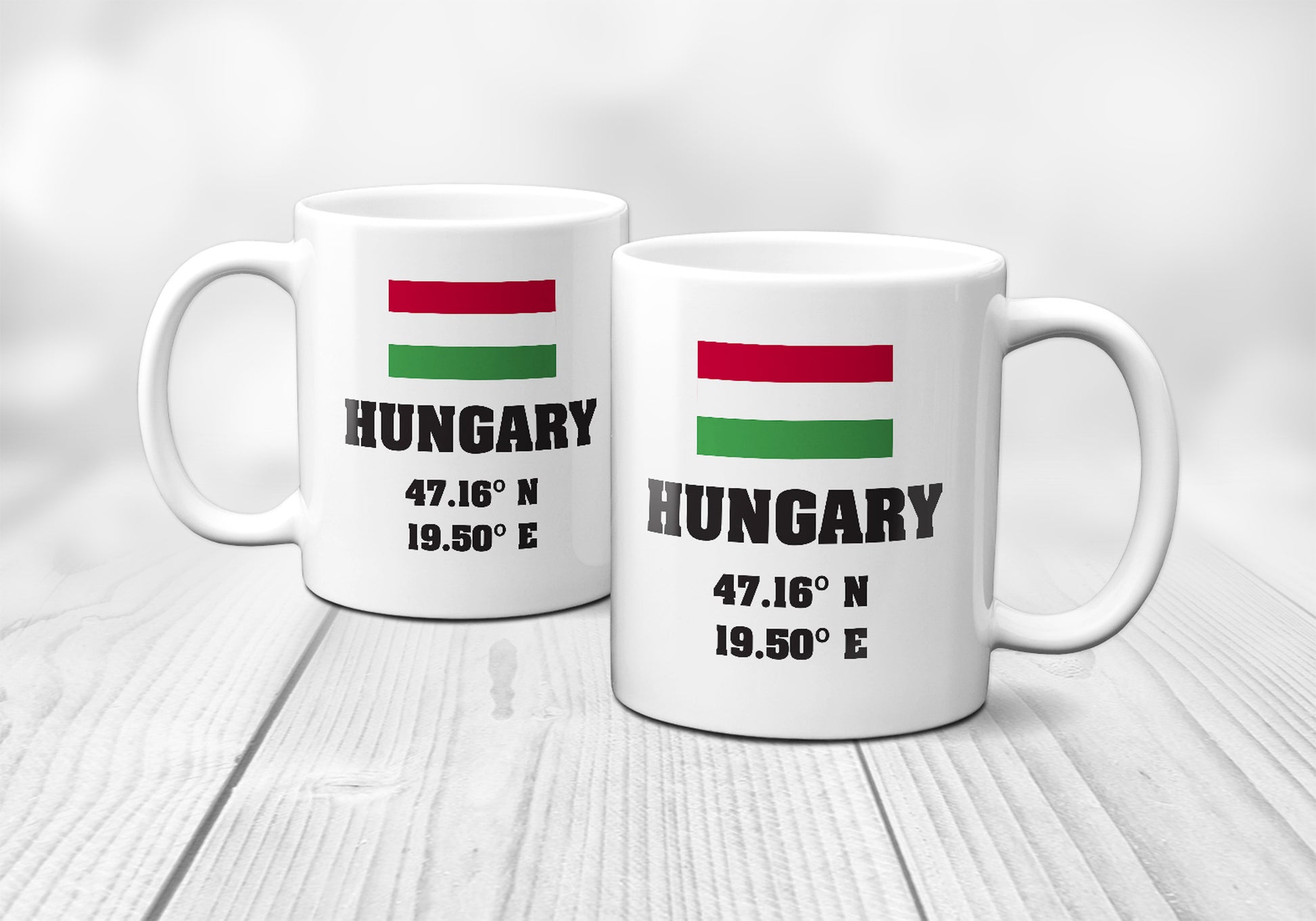 Hungary Laitutude Longitude Mug