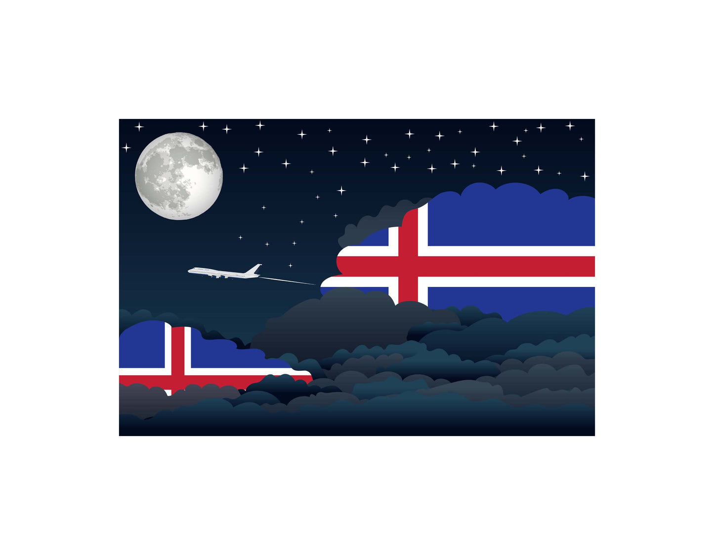 Iceland Night Clouds Blankets & Throws | Premium Soft Blankets | City Posters Plus