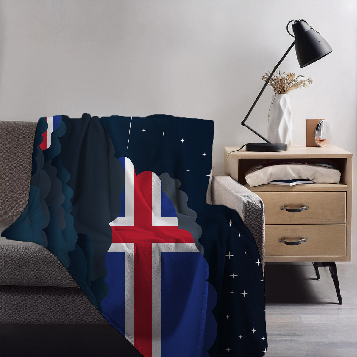 Iceland Night Clouds Blankets & Throws | Premium Soft Blankets | City Posters Plus