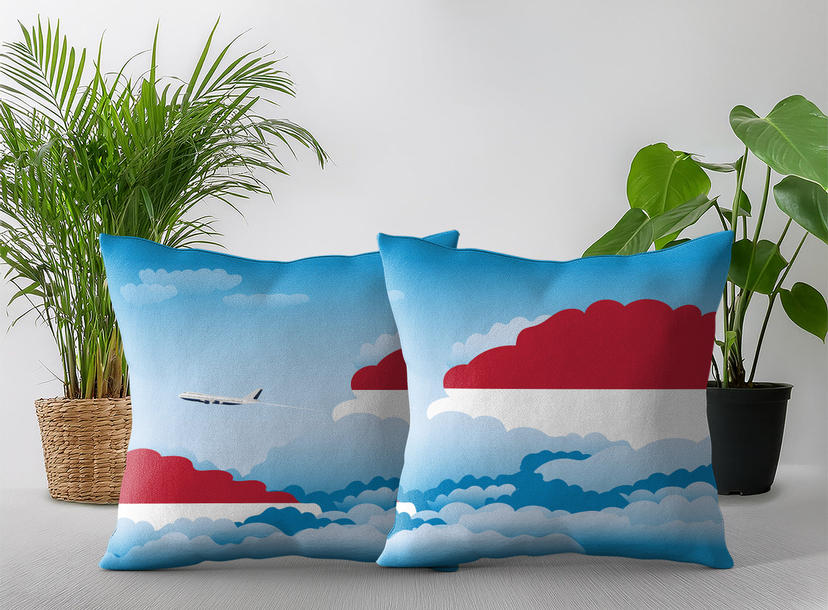 Indonesia Day Clouds Pillow Case and Pillow Throw