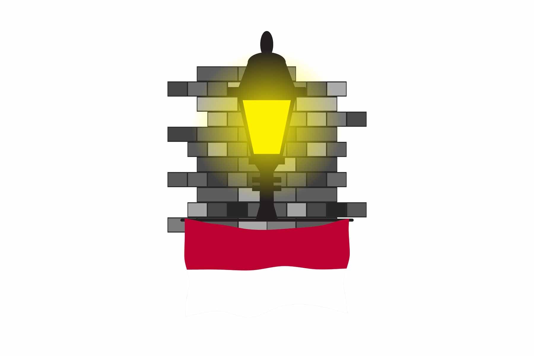 Indonesia Street Lamp Bricks Fridge Magnet