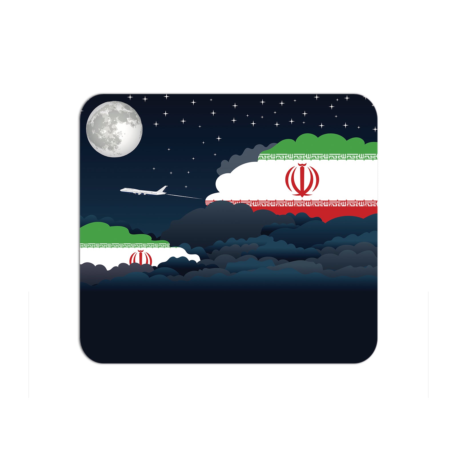 Iran Airplane Airport Flight Night Clouds Mousepad 