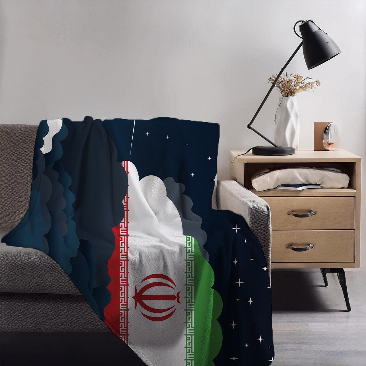 Iran Night Clouds Blankets & Throws | Premium Soft Blankets | City Posters Plus