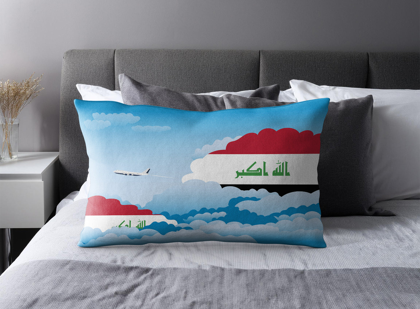 Iraq Day Clouds Pillow Case and Pillow Throw