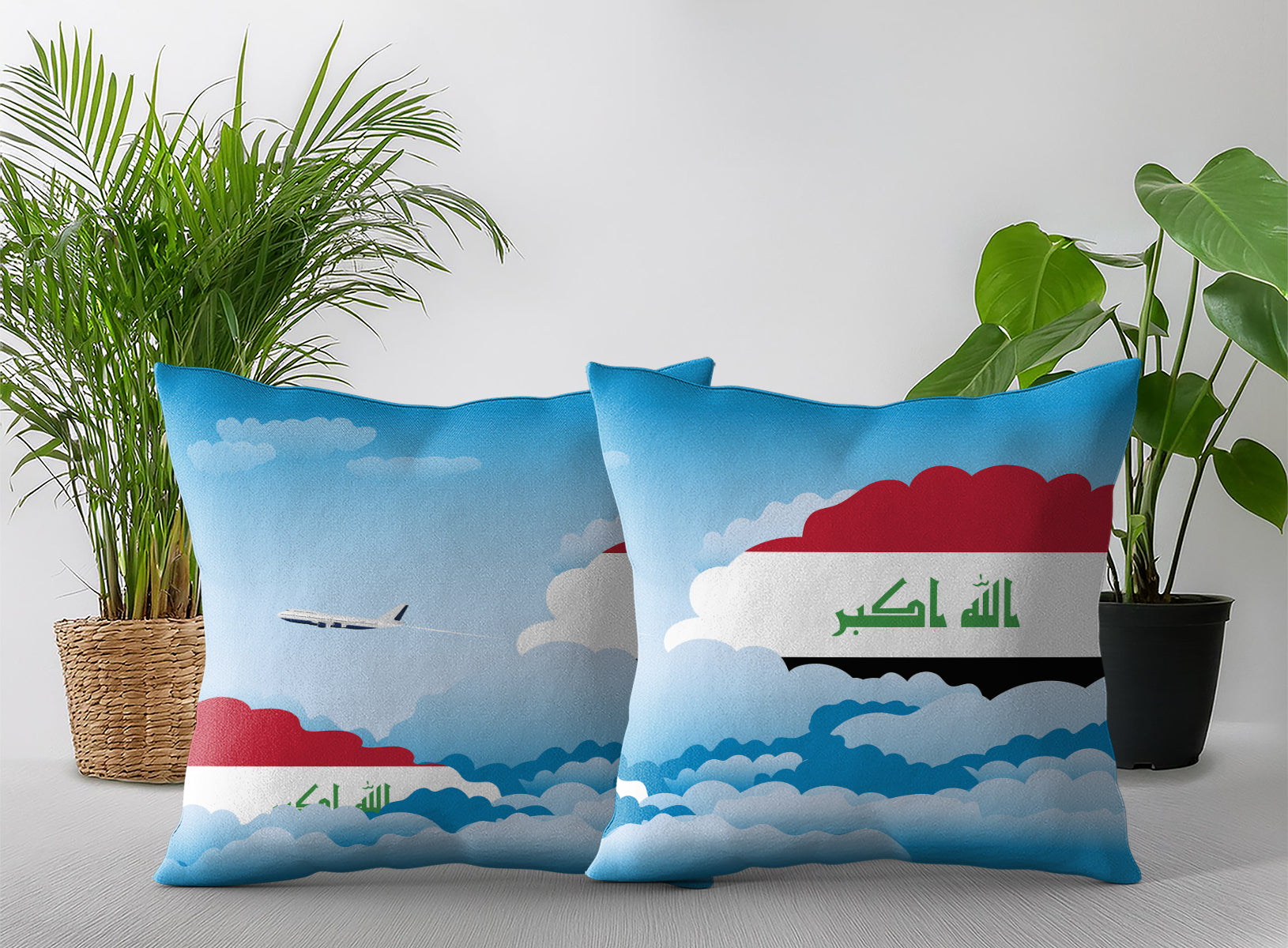 Iraq Day Clouds Pillow Case and Pillow Throw