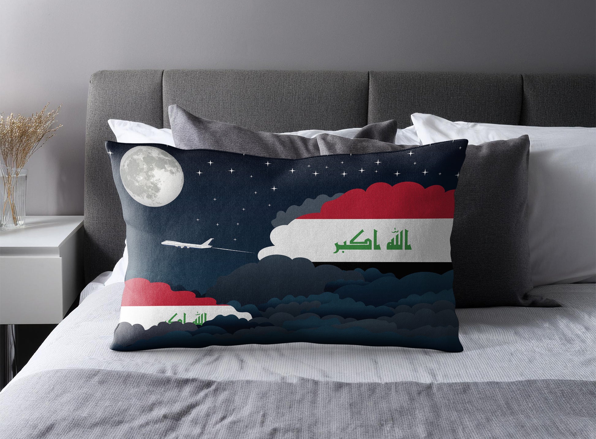 Iraq Night Clouds Pillow Case and Pillow Throw