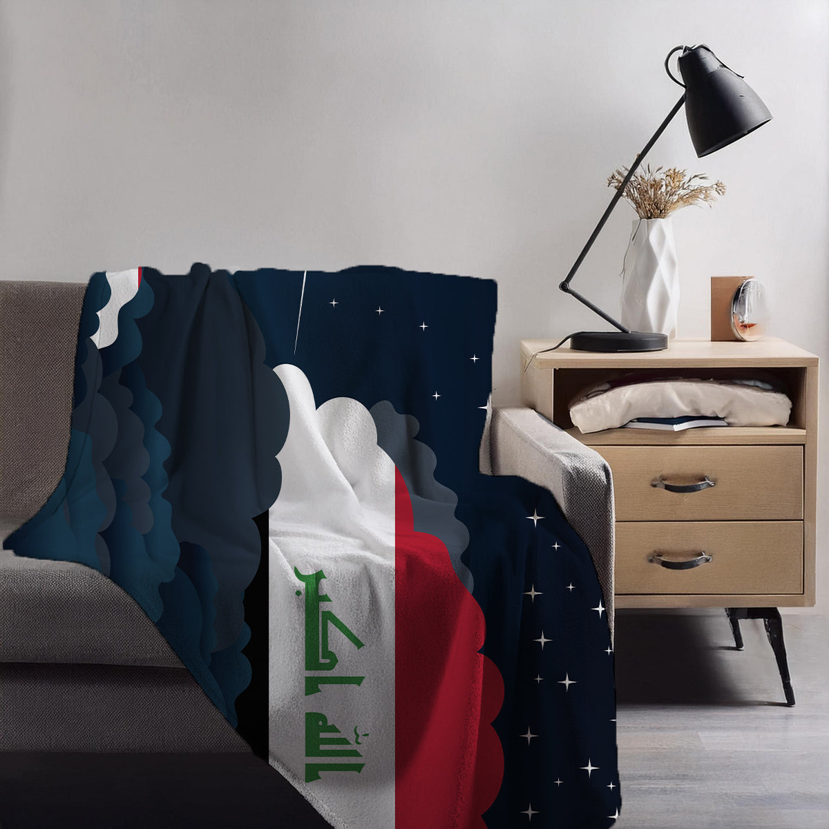Iraq Night Clouds Blankets & Throws | Premium Soft Blankets | City Posters Plus