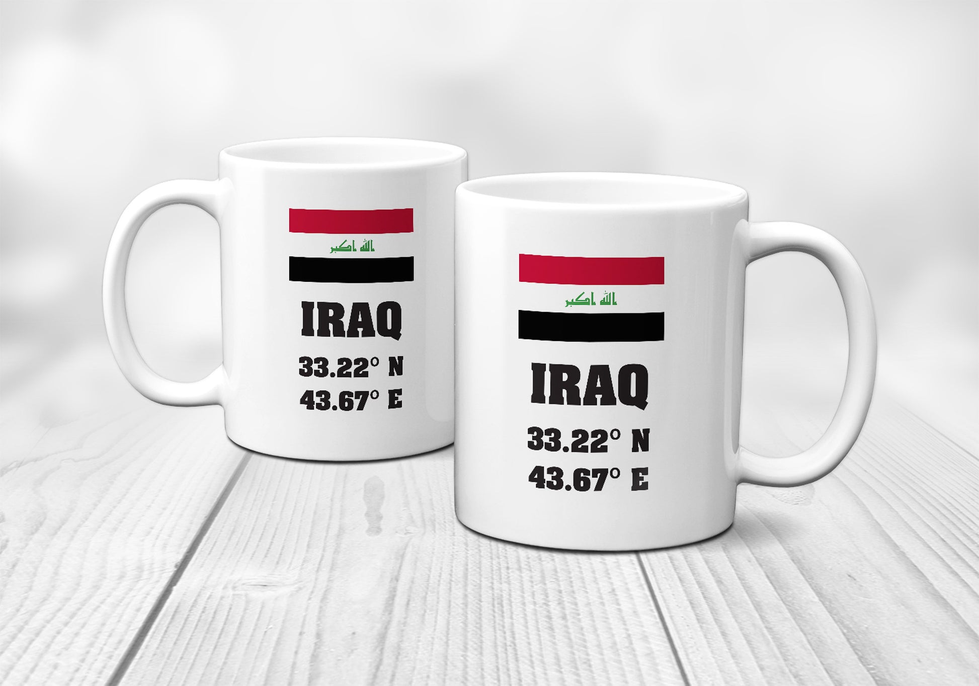 Iraq Laitutude Longitude Mug