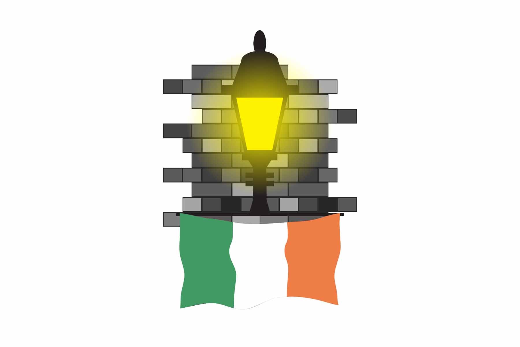Ireland Street Lamp Bricks Fridge Magnet