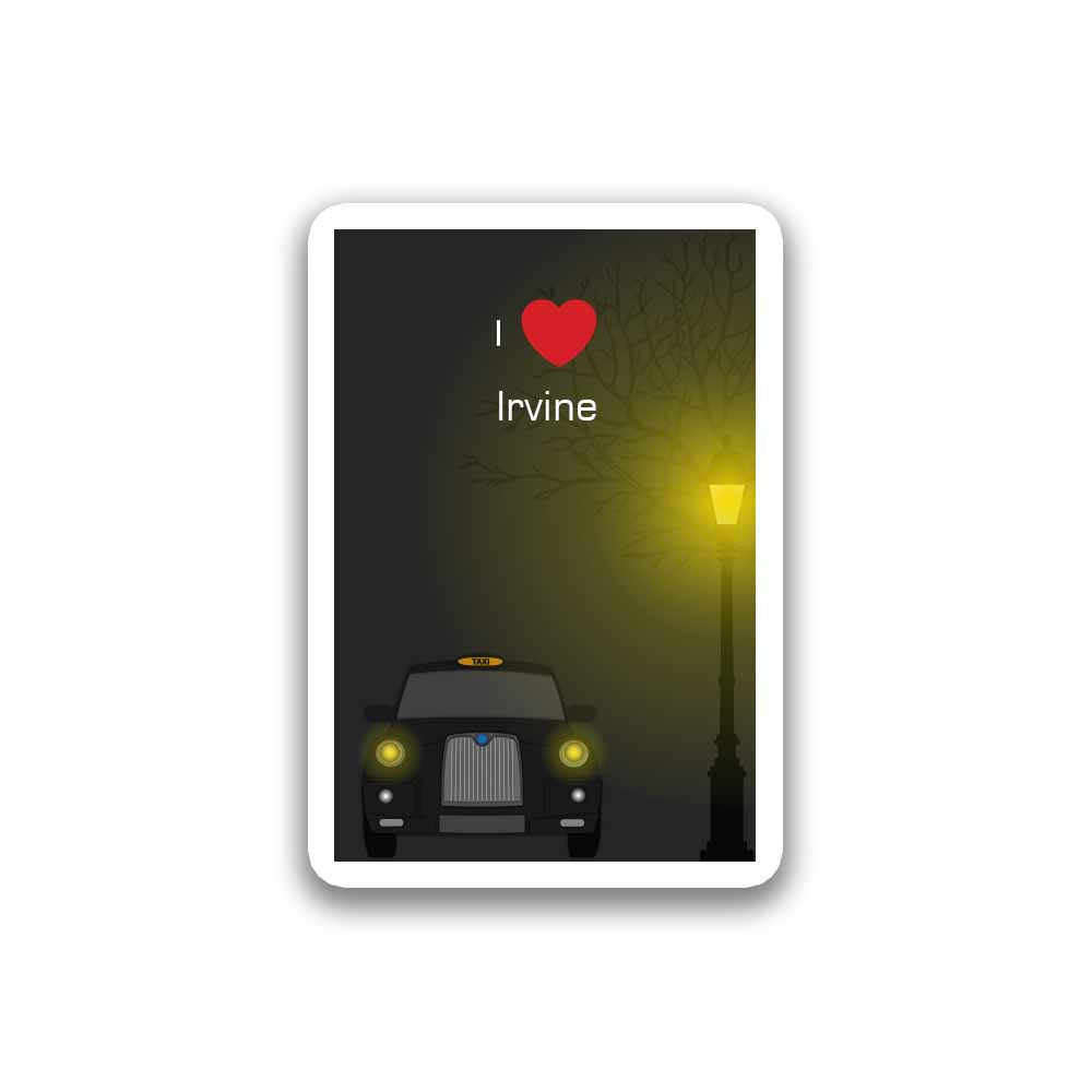 Irvine Love Taxi Black Sticker