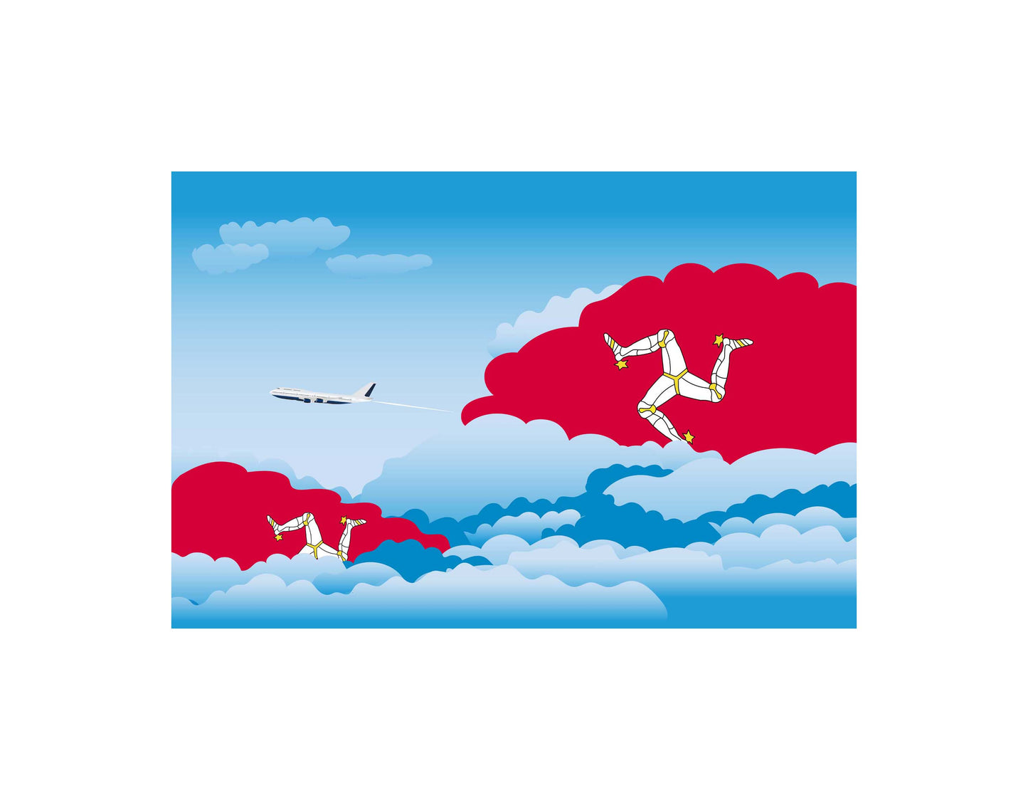 Isle of Man Day Clouds Blankets & Throws | Soft Premium Blankets | City Posters Plus