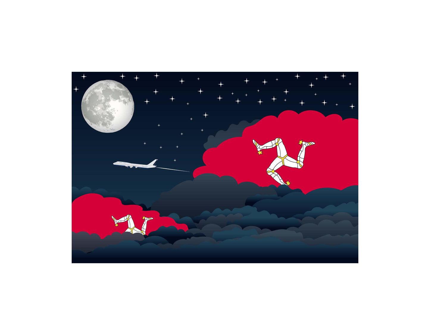Isle of Man Night Clouds Blankets & Throws | Premium Soft Blankets | City Posters Plus