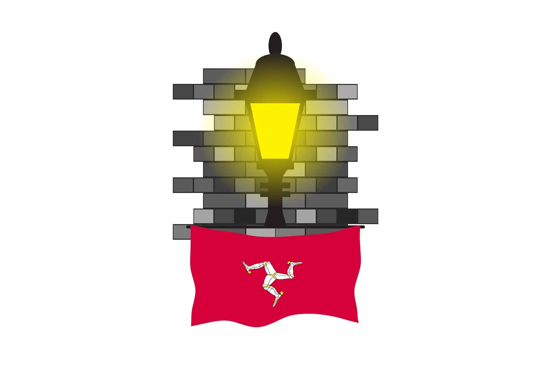 Isle of Man Street Lamp Bricks Fridge Magnet