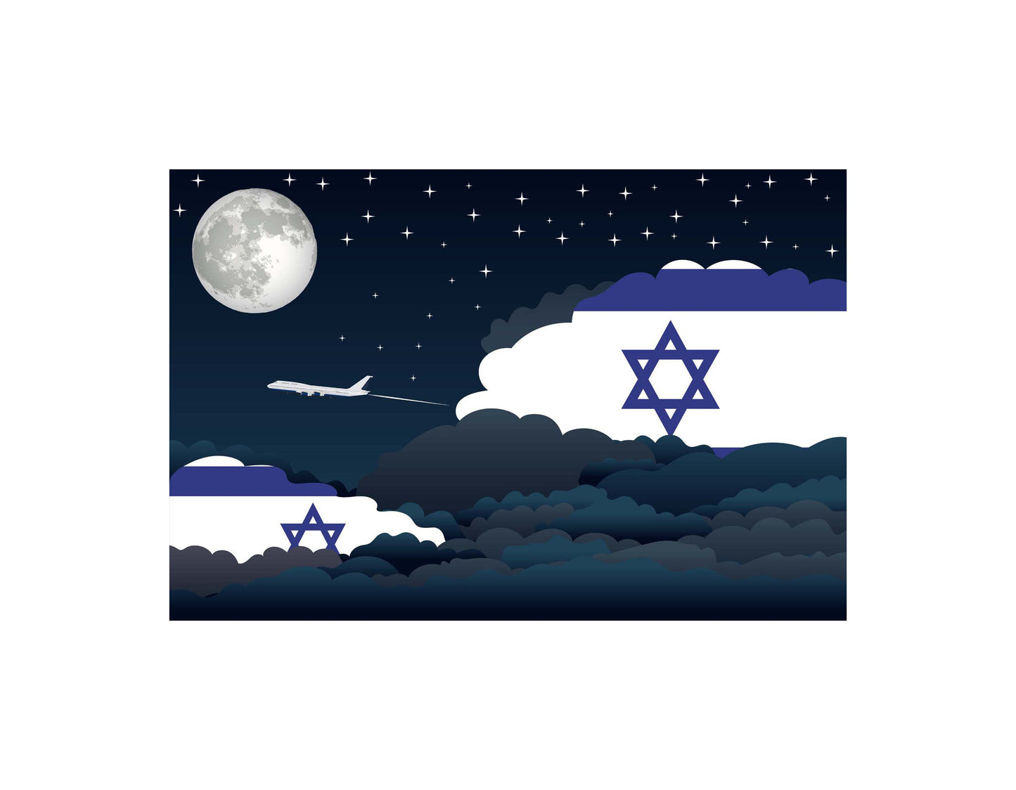 Israel Night Clouds Blankets & Throws | Premium Soft Blankets | City Posters Plus
