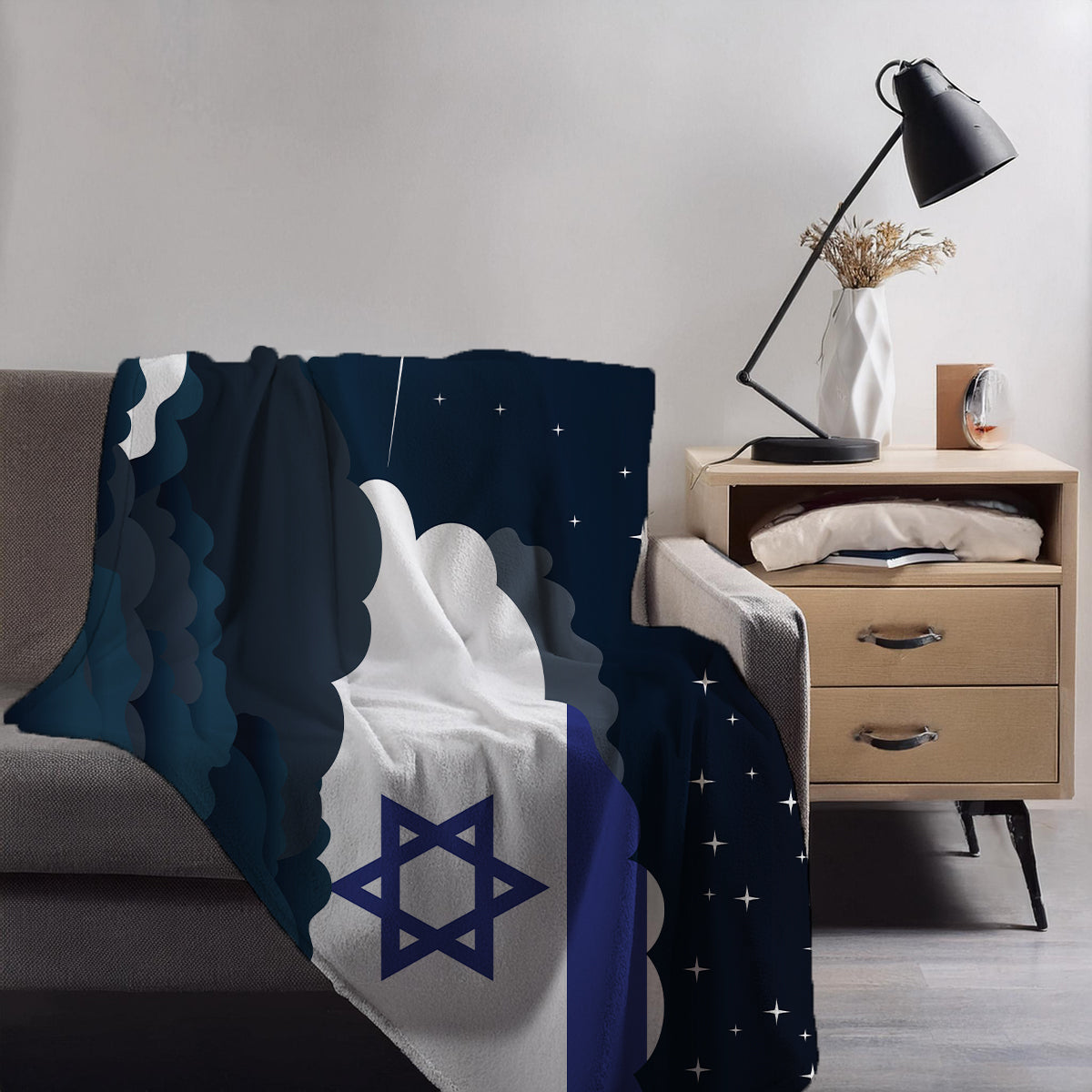 Israel Night Clouds Blankets & Throws | Premium Soft Blankets | City Posters Plus