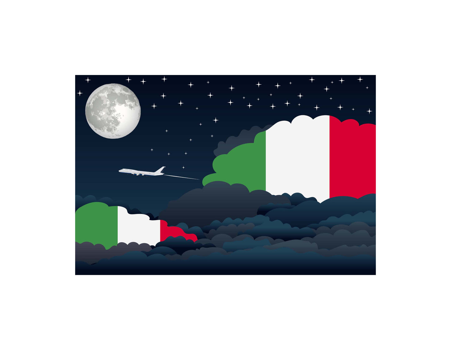 Italy Night Clouds Blankets & Throws | Premium Soft Blankets | City Posters Plus