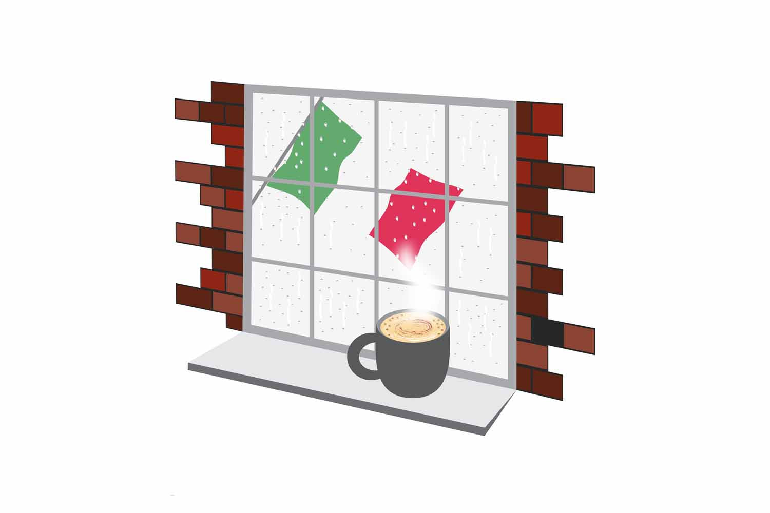 Italy Coffee Rain Window Sticker