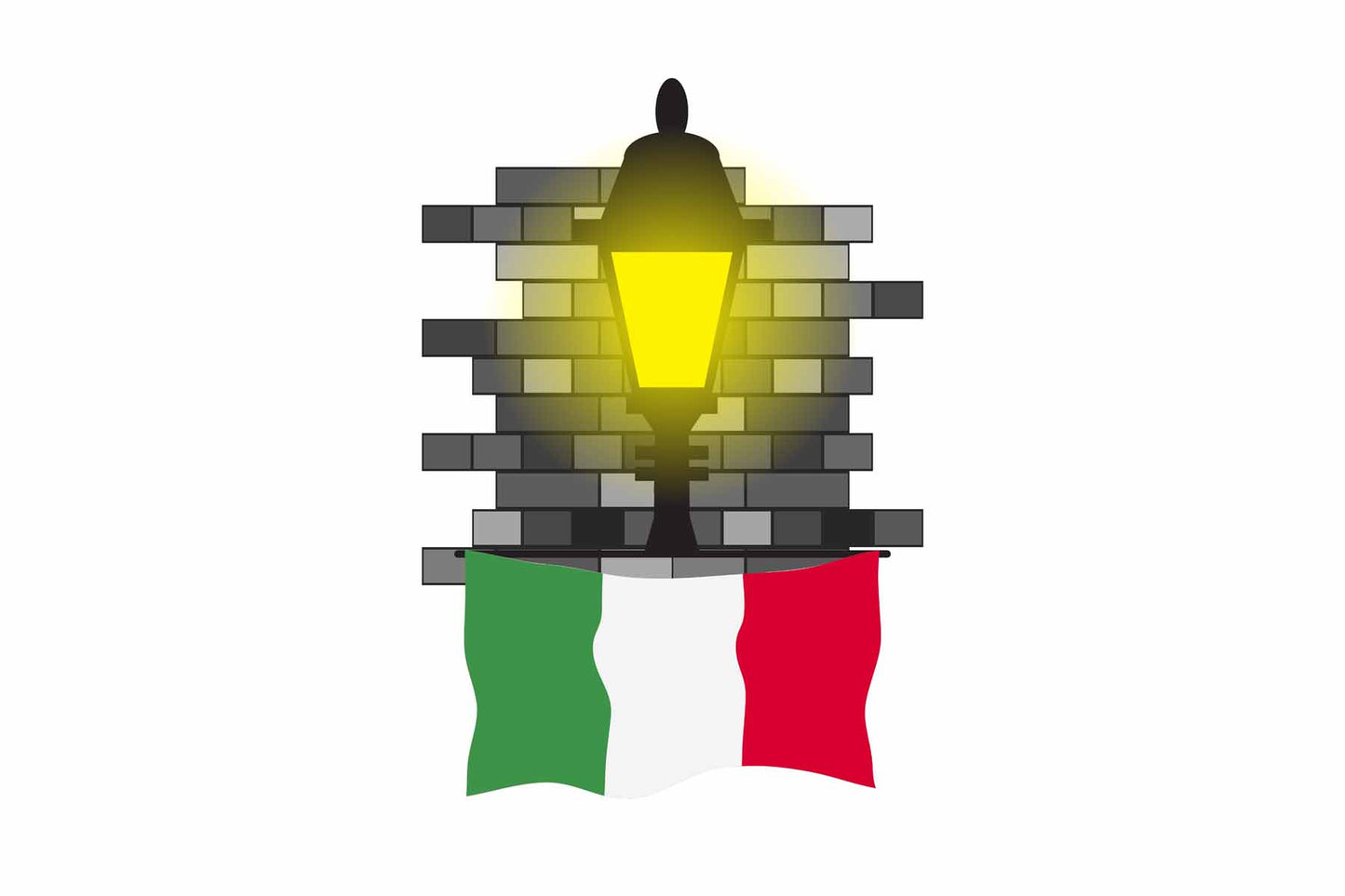 Italy Street Lamp Bricks Fridge Magnet