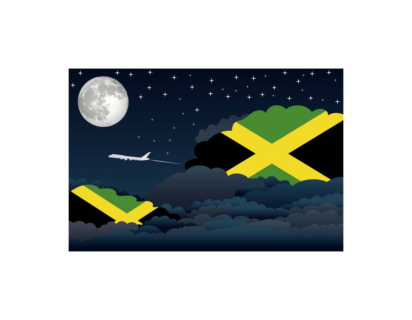Jamaica Night Clouds Blankets & Throws | Premium Soft Blankets | City Posters Plus