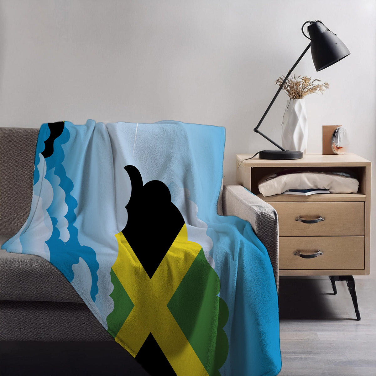 Jamaica Day Clouds Blankets & Throws | Soft Premium Blankets | City Posters Plus