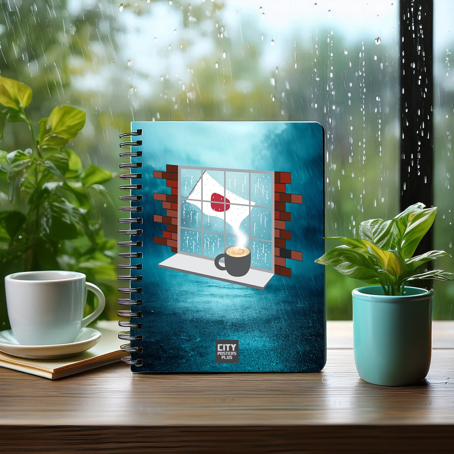 Japan  Coffee Rain Notebook