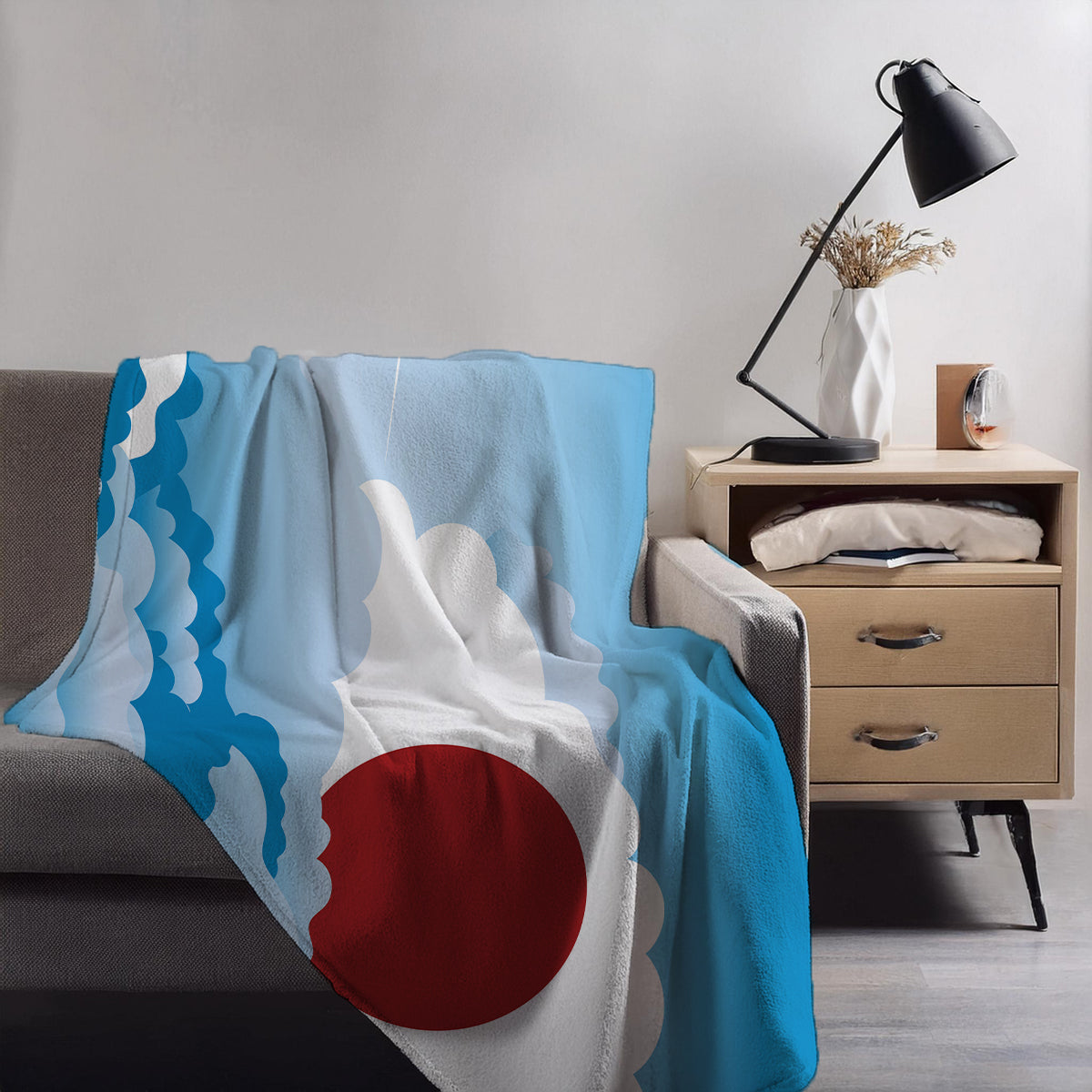 Japan Day Clouds Blankets & Throws | Soft Premium Blankets | City Posters Plus