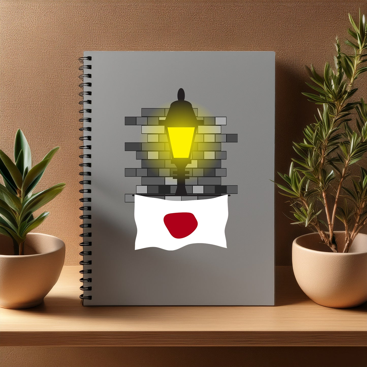 Japan  Street Lamp Bricks Notebook