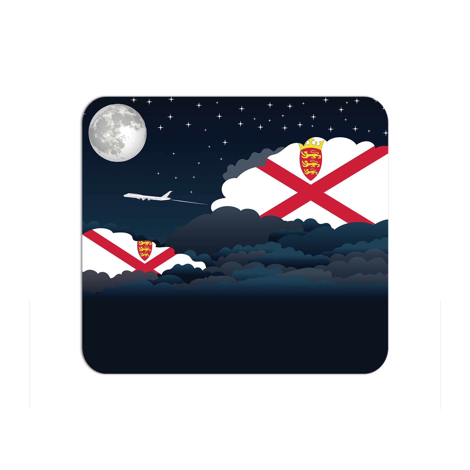 Jersey Airplane Airport Flight Night Clouds Mousepad 