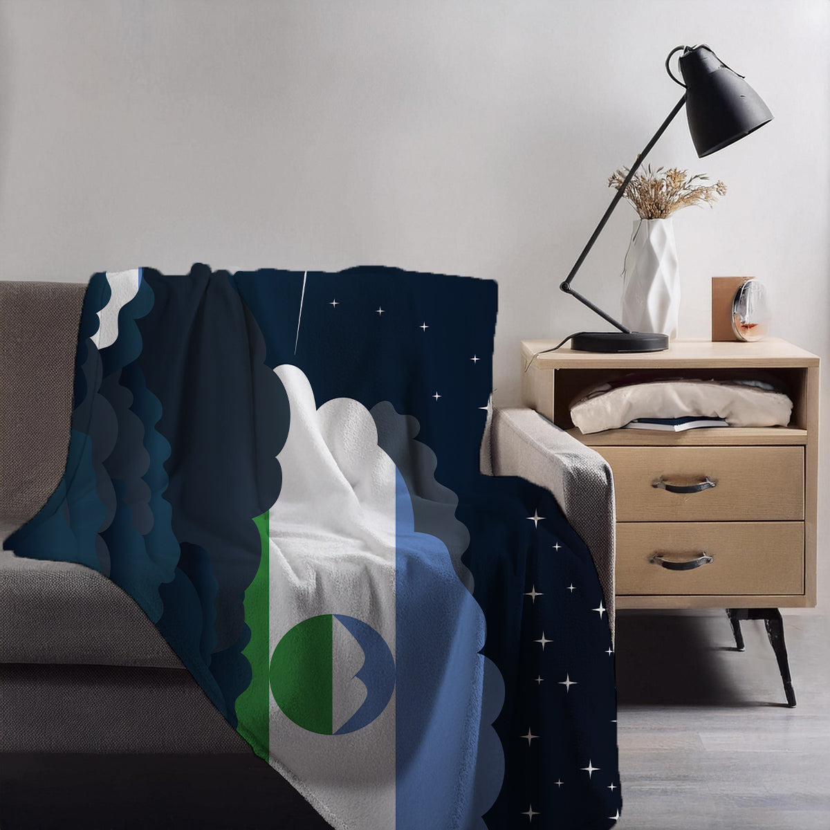 Kabardino Balkaria Night Clouds Blankets & Throws | Premium Soft Blankets | City Posters Plus