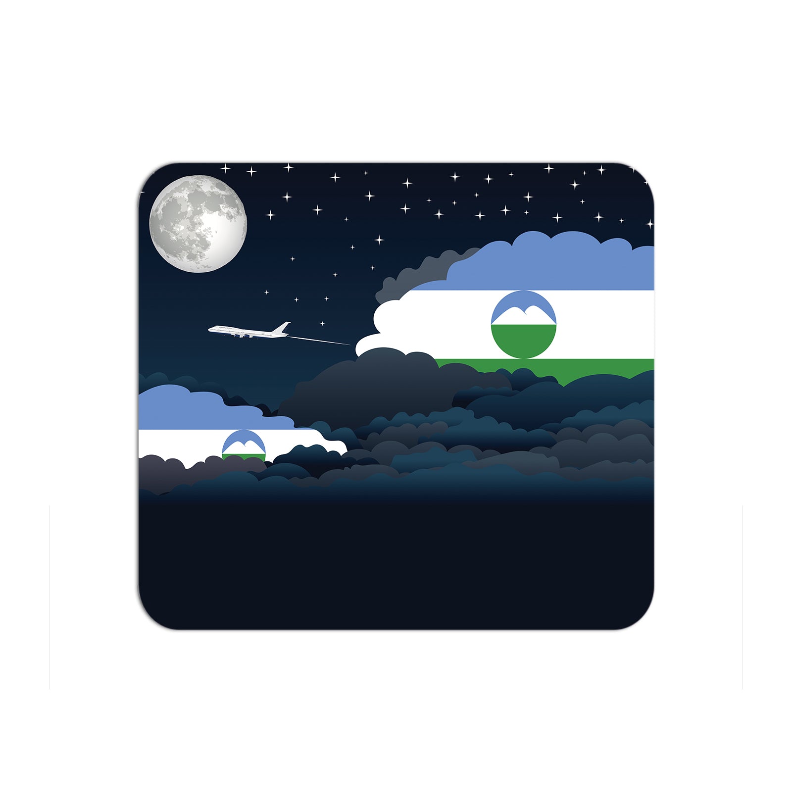 Kabardino Balkaria Airplane Airport Flight Night Clouds Mousepad 