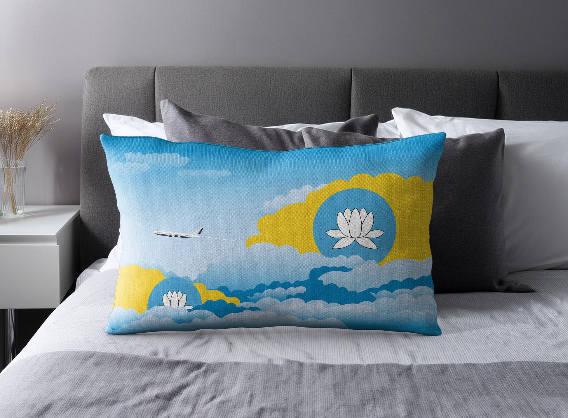 Kalmykia Day Clouds Pillow Case and Pillow Throw
