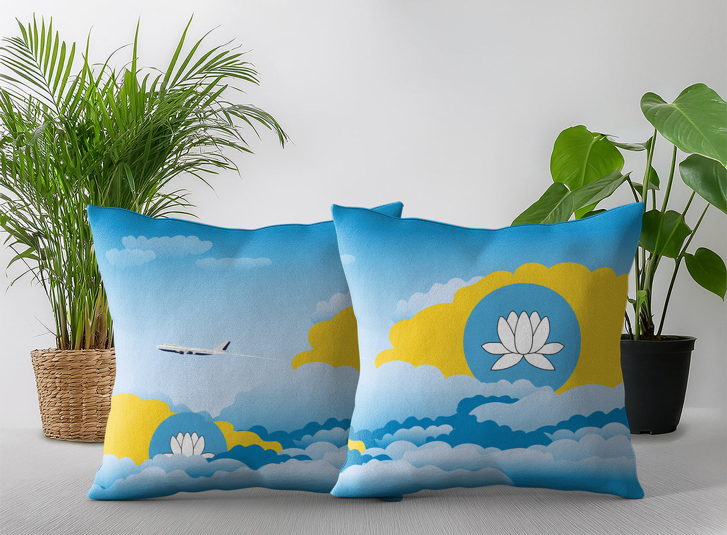 Kalmykia Day Clouds Pillow Case and Pillow Throw