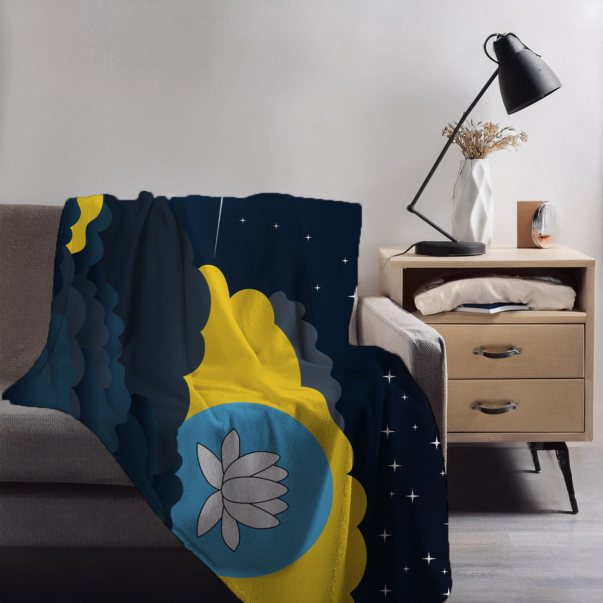 Kalmykia Night Clouds Blankets & Throws | Premium Soft Blankets | City Posters Plus
