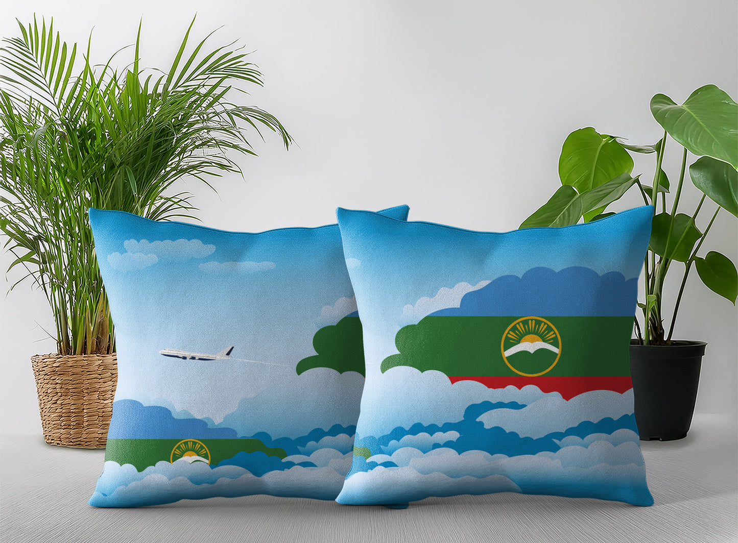 Karachay Cherkessia Day Clouds Pillow Case and Pillow Throw
