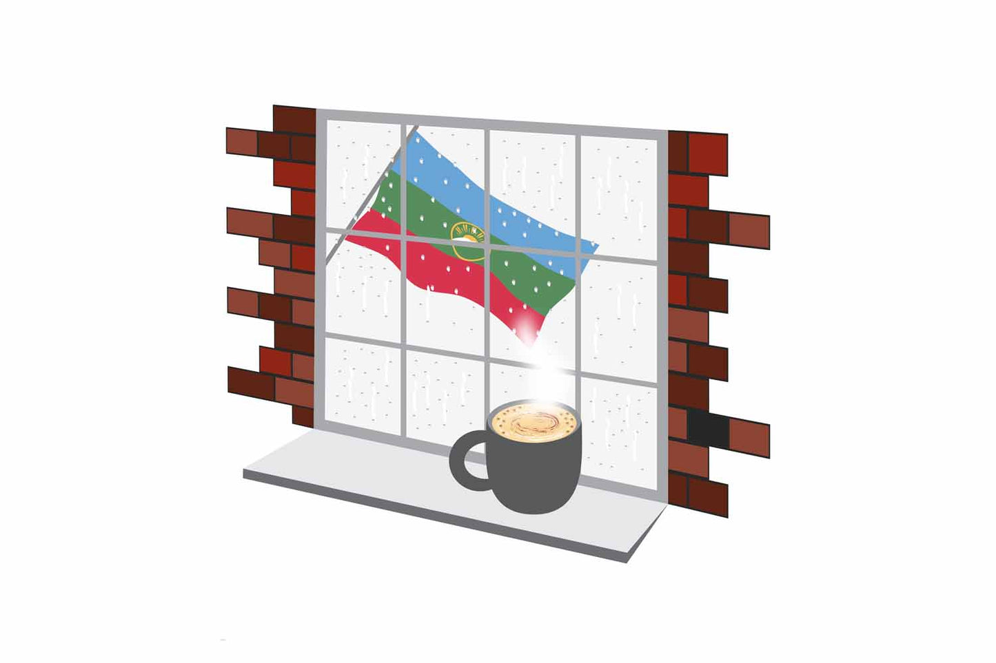 Karachay Cherkessia Coffee Rain Window Sticker