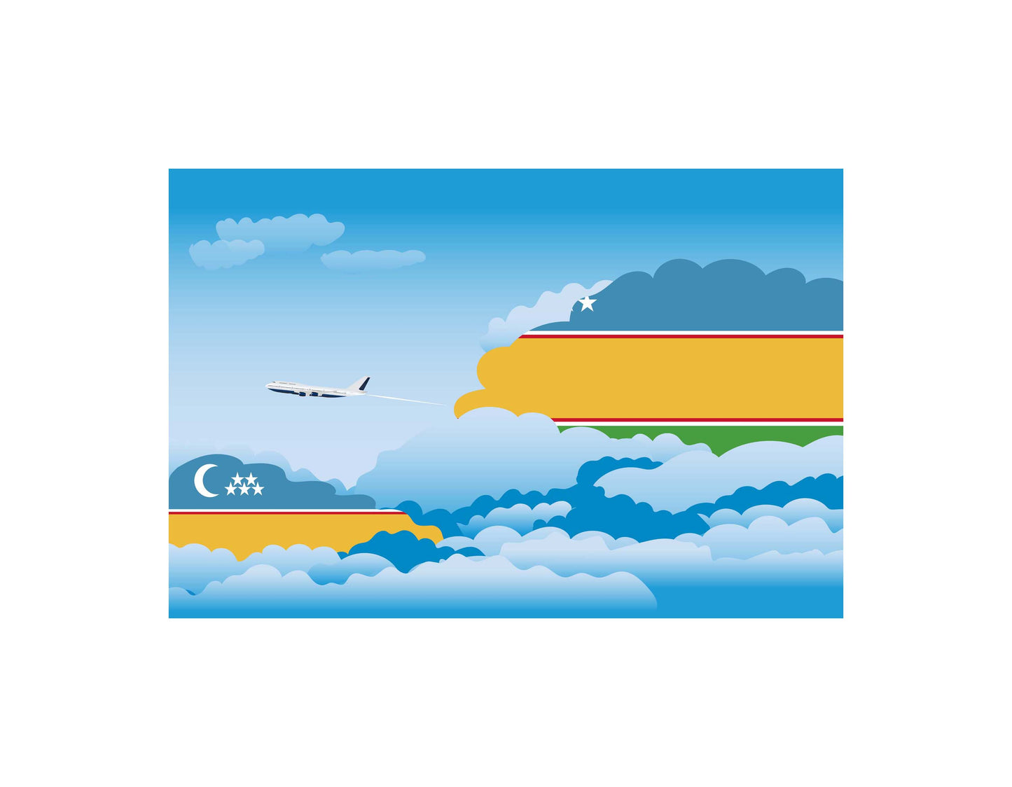 Karakalpakstan Day Clouds Blankets & Throws | Soft Premium Blankets | City Posters Plus