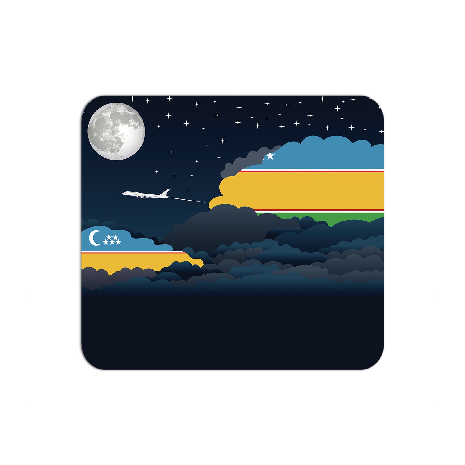 Karakalpakstan Airplane Airport Flight Night Clouds Mousepad 